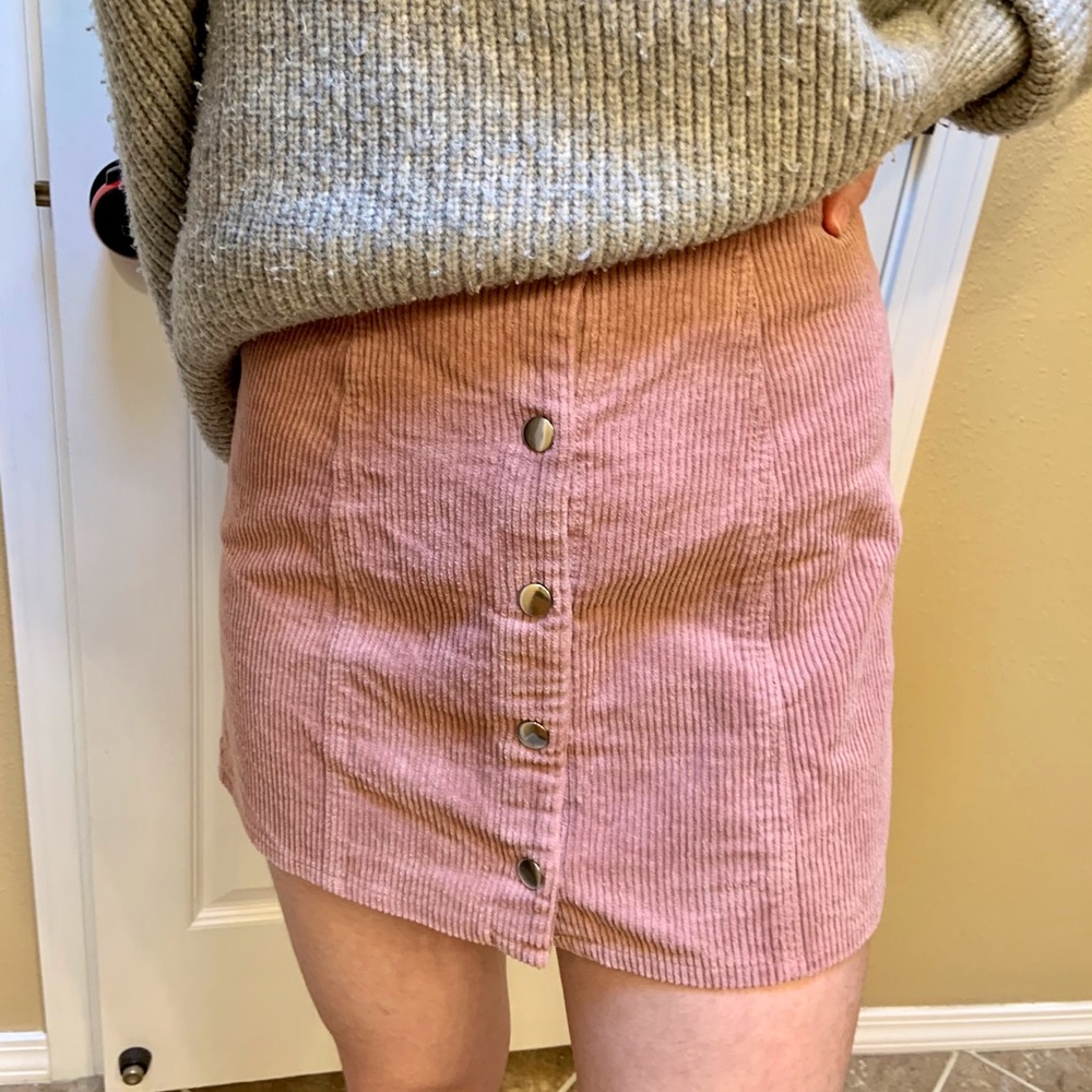 FOREVER 21 PINK CORDUROY SKIRT